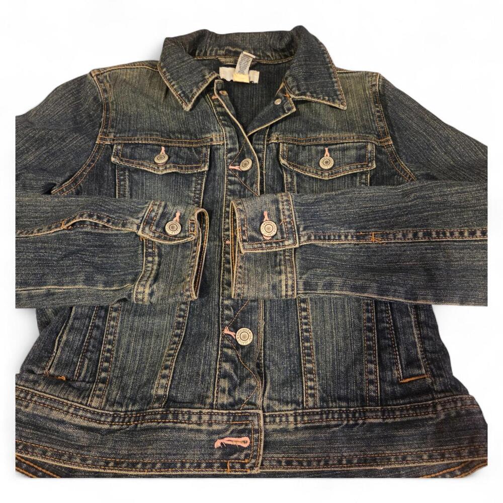 Gap Kids XXL Women's XS Jean Jacket Medium Blue with Pockets and Button Close - Picture 4 of 6